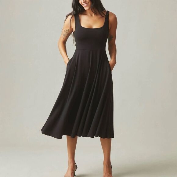American Giant Dresses & Skirts - NWOT American Giant Women's Women's Flex Dress Midi Black Meteorite Size M